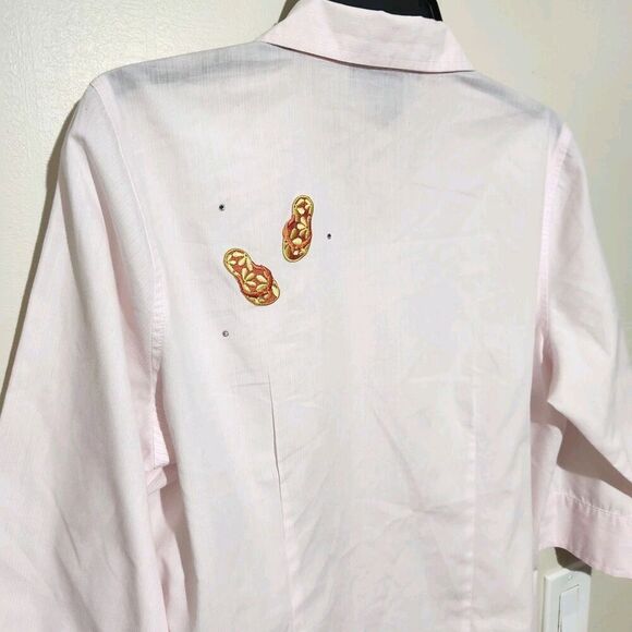 Mili Design Blouse Embroidered Beach Sandals Bikini Rhinestones Size Medium - Picture 13 of 15